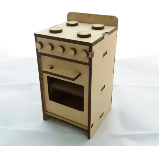 Imagen de Mueble para casa de munecas de MDF corte laser COCINA de 7x7x11.5cms