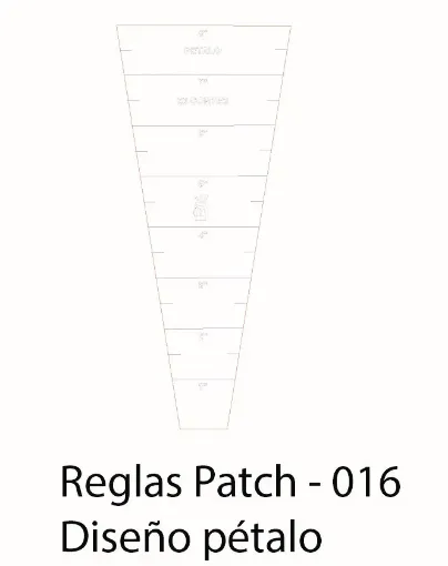 Imagen de Regla para Patchwork nro016 de acrilico quilting ruler LA CASA DEL ARTESANO modelo petalo de 20*9cms