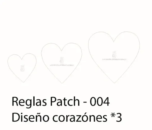 Imagen de Regla para Patchwork nro004 de acrilico quilting ruler LA CASA DEL ARTESANO modelo 3 corazones