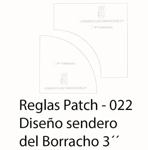 Imagen de Regla para Patchwork nro022 de acrilico quilting ruler LA CASA DEL ARTESANO modelo sendero del borracho para 3" terminado