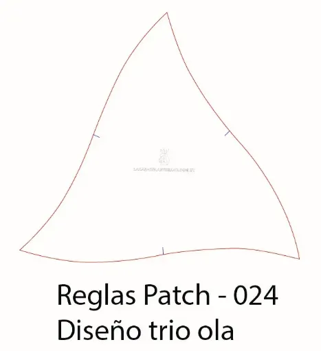 Imagen de Regla para Patchwork nro024 de acrilico quilting ruler LA CASA DEL ARTESANO modelo tri olas de 24*21cms