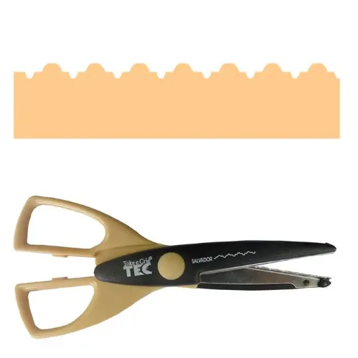 Imagen de Tijera de corte artesanal Toke and Crie TEC  con punta metalica modelo Salvador