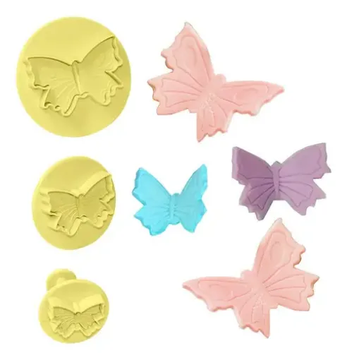 Imagen de Eyectores de plastico modelo mariposas "BLUE STAR" set de 3 medidas diferentes de 3, 4.5 y 6cms