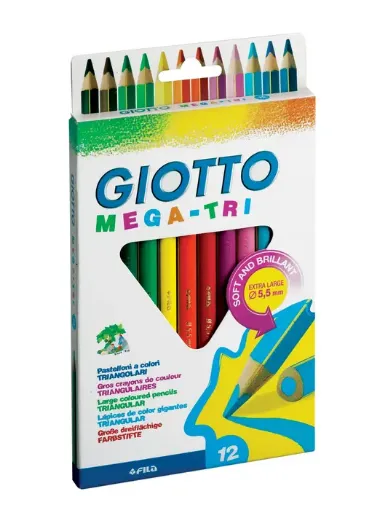 Imagen de Lapices de color "GIOTTO" MEGA-TRI en caja de 12 unidades