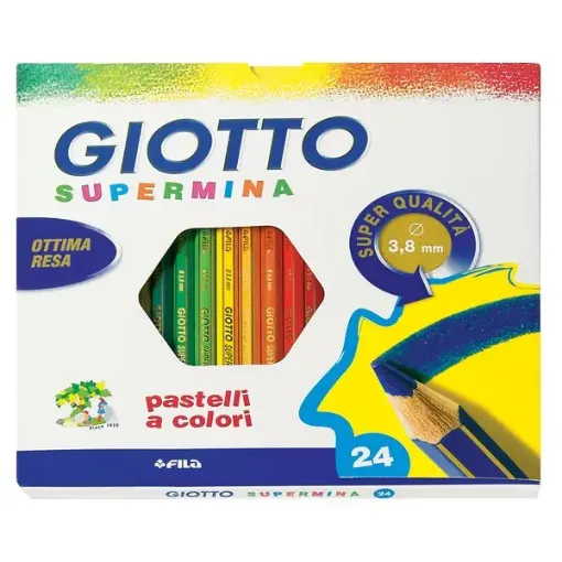 Imagen de Lapices de color "GIOTTO" SUPERMINA de 3.8mms en caja de 24 colores