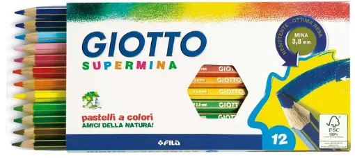 Imagen de Lapices de color "GIOTTO" SUPERMINA de 3.8mms en caja de 12 colores