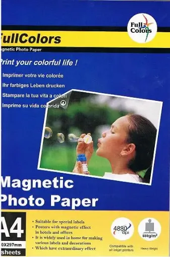 Imagen de Papel magnetico imprimible A4 "OMEGA" Full colors paquete de 5 hojas