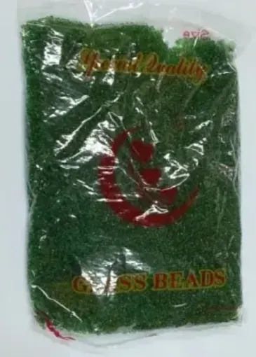 Imagen de Mostacillas chicas 2x1.5mms en paquete de 450grs color Verde cristal