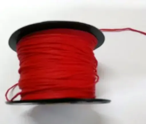 Imagen de Cordon de PP redondo fino de 2mms FEFE colita de raton en carretel de 100mts color Rojo