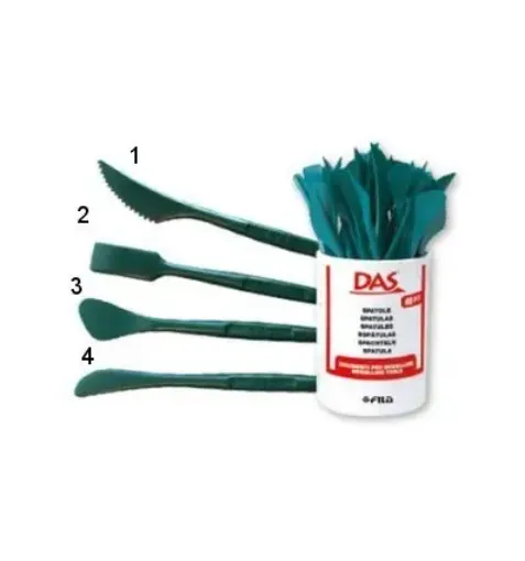 Imagen de Esteca de plastico para modelar "DAS" 4 modelos en vaso de 48 unidades