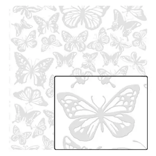 Imagen de Papel con relieve blanco "LITOARTE" 240gr de 31*65cms. diseño Mariposas