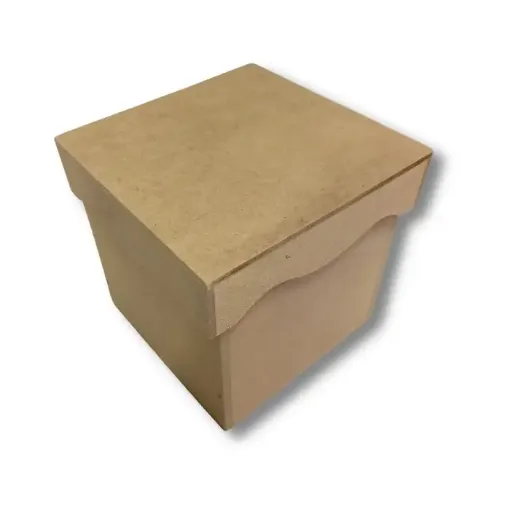 Imagen de Caja cubo de MDF 5mm.con tapa de encastre con bolado de 14x14x14cms