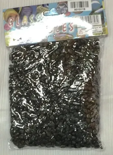 Imagen de Piedras de color en bolsa "GLASS MARBLESS" x400grs color negro