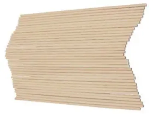 Imagen de varilla o palo redondo de madera de HAYA de 10mm de ancho de 50cms x2 unidades