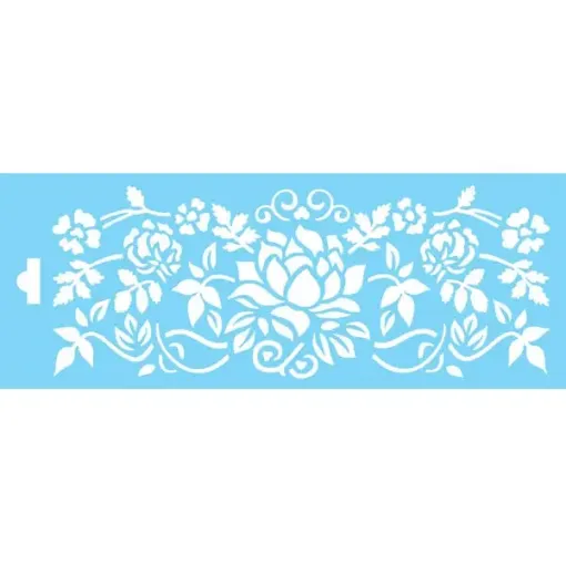 Imagen de Stencil marca "LITOARTE" de 6.5x17 cms. cod. STP-043 guarda floral