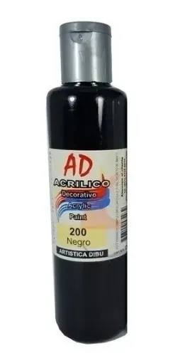 Imagen de Acrilico decorativo pintura acrilica AD *120ml. color 200 Negro cubritivo