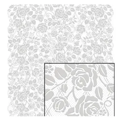 Imagen de Papel con relieve blanco "LITOARTE" 240gr de 31*65cms. diseño Rositas