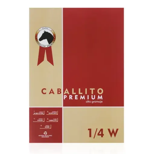 Imagen de Block de dibujo Caballito Premium de 180grs 1/4w 35x50cms x10 hojas