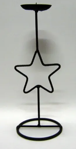 Imagen de Candelabro de hierro con diseno estrella de 12x30cms.