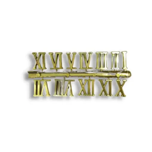 Imagen de Numeros romanos de plastico para reloj de 19mms color Dorado