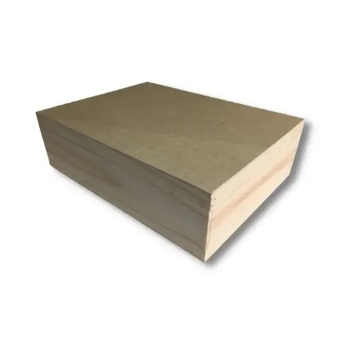 Imagen de Caja de madera de pino rectangular con bisagras sin broche (18*23)7cms.