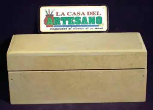 Imagen de Caja para te de MADERA PINO rectangular con bisagras portate de 20x9x8cms con Broche
