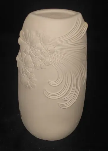 Imagen de Florero de ceramica de molde ondulado con dise