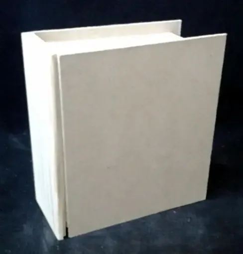 Imagen de Caja tipo libro con lomo de madera de pino y tapas de MDF alta grande (25*22)8cms.