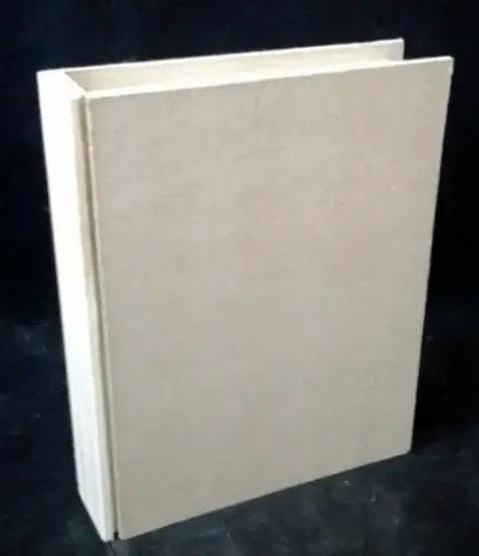 Imagen de Caja tipo libro con lomo de madera de pino y tapas de MDF simple mediana (18*22)*5cms.