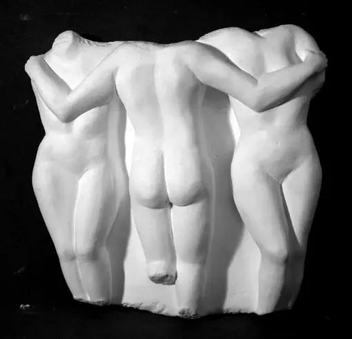 Imagen de Pieza de yeso para pintar Placa 3 cuerpos desnudos