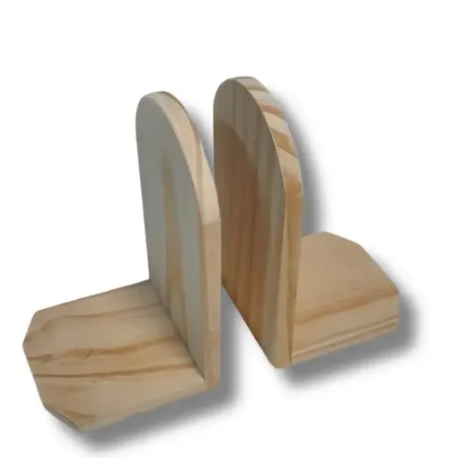 Imagen de  Juego de 2 aprieta libros de madera de pino chicos 10x10x16cms