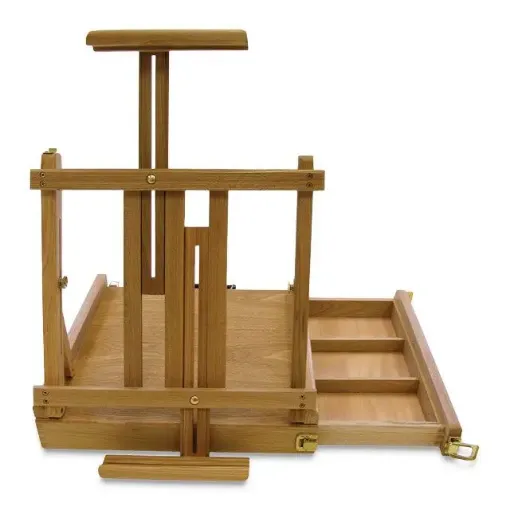Imagen de Caballete de mesa tipo caja en valija de madera con reparticiones para pinturas modelo nro.15117 
