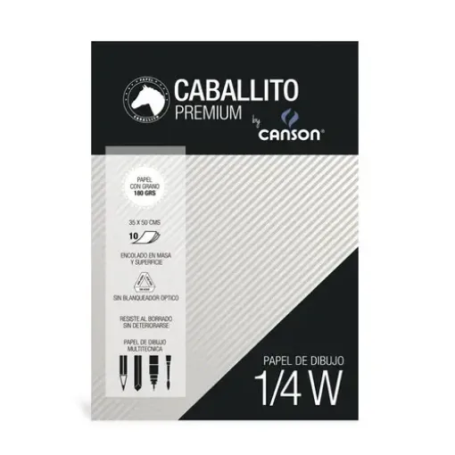 Imagen de Block de dibujo Caballito & Canson Premium de 180grs.1/2w de 50x70cms x10 hojas