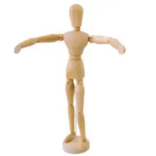 Imagen de Muneco articulado modelo articulable de madera maniqui Masculino de 14cms de altura