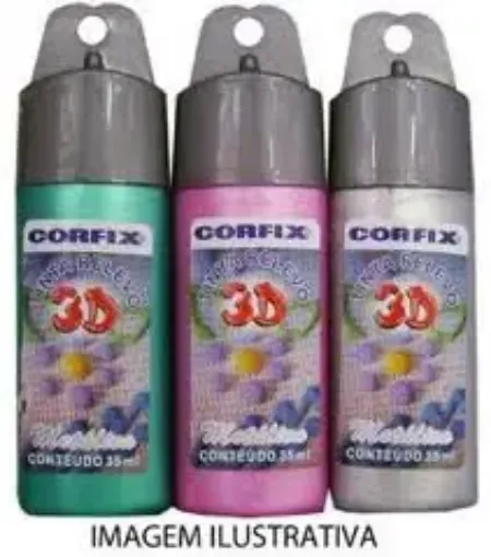 Imagen de Pintura relieve dimensional 3D colores metalicos "CORFIX" *35ml. colores a eleccion