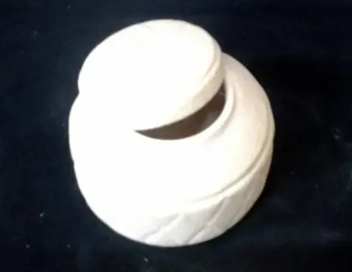 Imagen de Caja redonda con rombos de ceramica