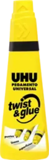 Imagen de Pegamento "UHU" Universal Twist and glue frasco facil de 90ml
