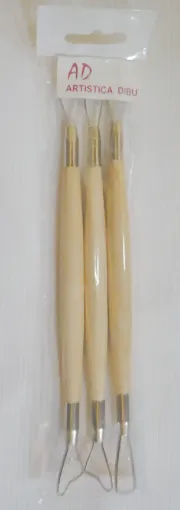 Imagen de Desbastadores dobles para modelado de ceramica arcilla "AD" set de 3 unidades de 20cms TJR2-2