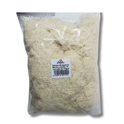 Imagen de Estopa de algodon Blanca calidad "A" paquete de 100grs
