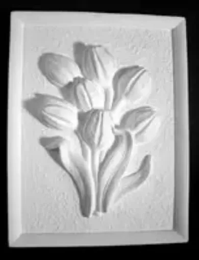Imagen de Cuadro con tulipanes de yeso