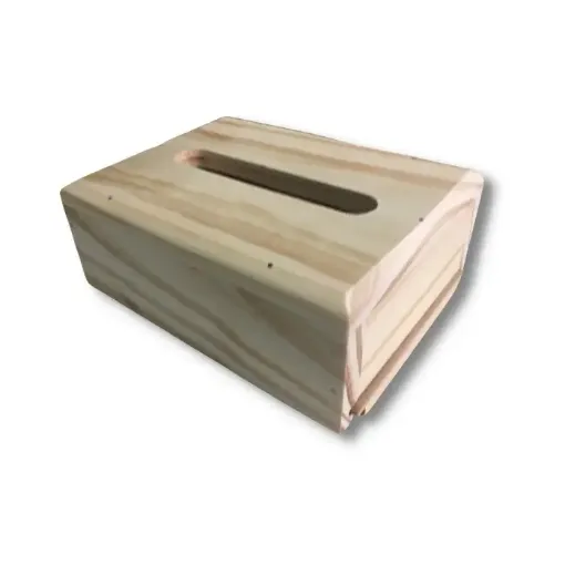 Imagen de Servilletero multiuso clasico con laterales y tapa de madera de pino de 12x16x6cms