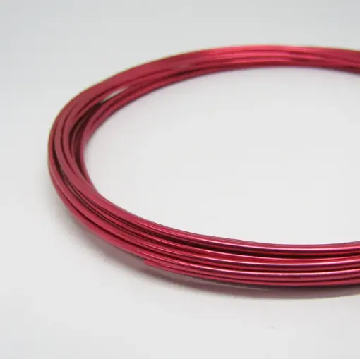 Imagen de Alambre de aluminio flexible de 1mm. de espesor en rollo de 10mts. 20grs. color rojo