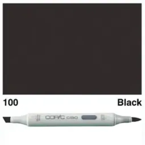 Imagen de Marcador profesional COPIC CIAO alcohol doble punta color 100 Black