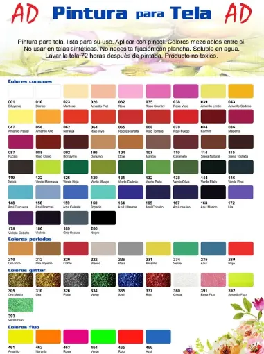 Imagen de Pintura para tela Comun, Metalica y Fluor Fluorescente AD *40ml. - Oro glitter 310