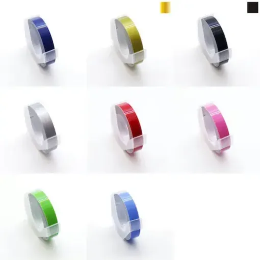 Imagen de Cinta autoadhesiva para rotuladora MOTEX de 9mms rollo de 3mts color Celeste turquesa
