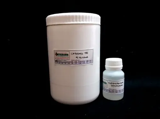 Imagen de Caucho de silicona para moldes Goma de moldeo RTV2 alemana envase de 1/2kg con 20grs de catalizador