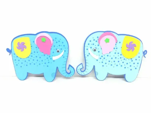 Imagen de Apliques adhesivos figuras de goma eva elefante ojo movil 15*20cms. *2 unidades