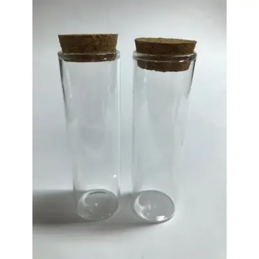 Imagen de Tubito o frasquito de vidrio con corcho de boca ancha Nro.4 3.5*12cms. *6 unidades