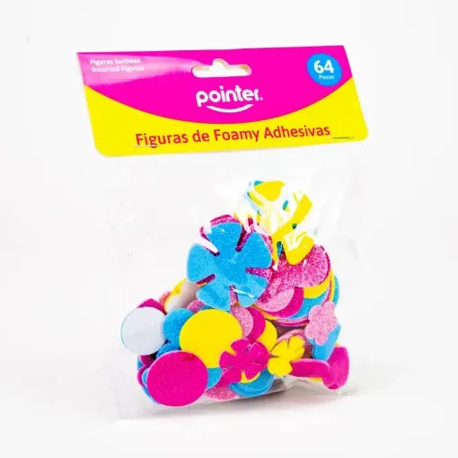 Imagen de Apliques de goma eva adhesivos "POINTER" formas varias con glitter