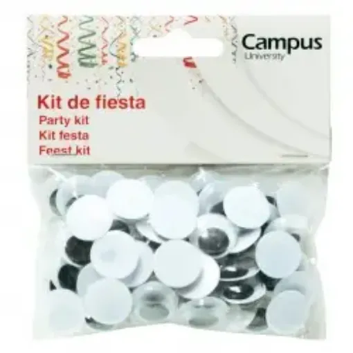 Imagen de Ojitos plasticos moviles de 15mms blancos "CAMPUS" por 60 unidades